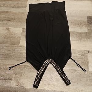 Elegant Black Skirt with Embellished Detail